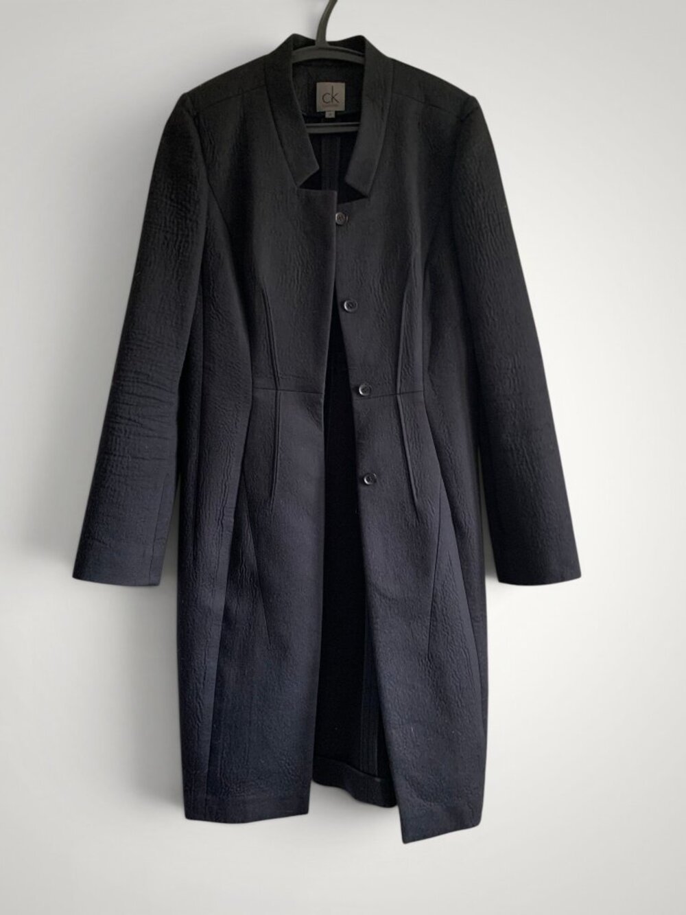 CK Calvin Klein Wool Neoprene backed Coat, Size 6